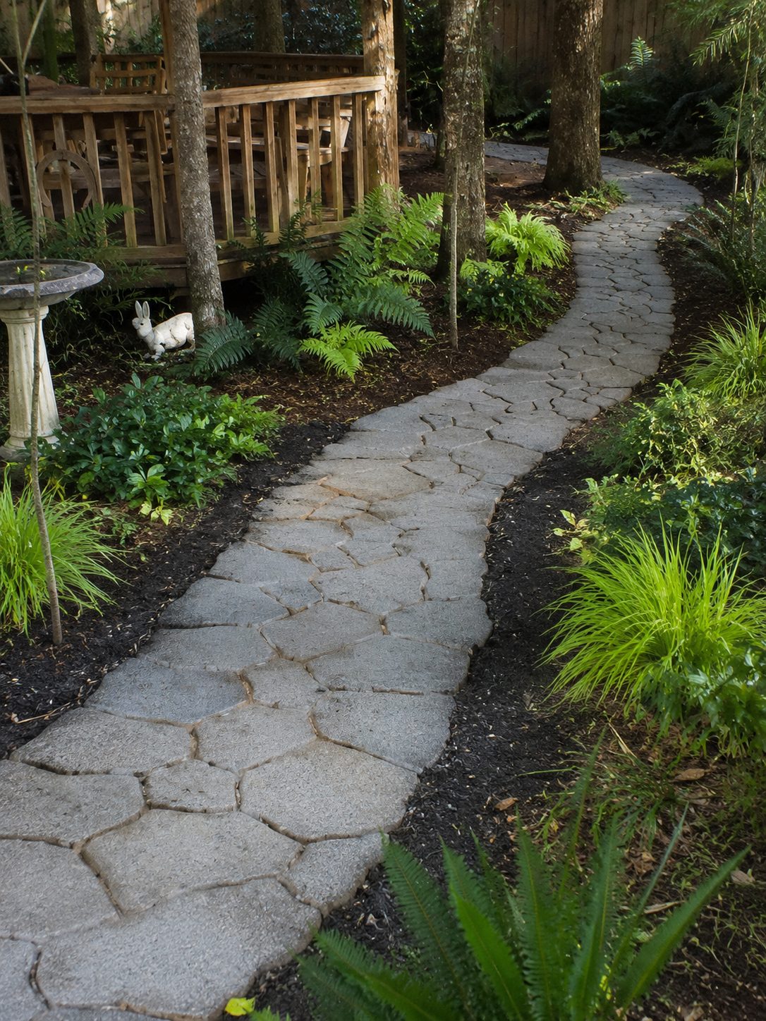 Custom formed concrete garden path
