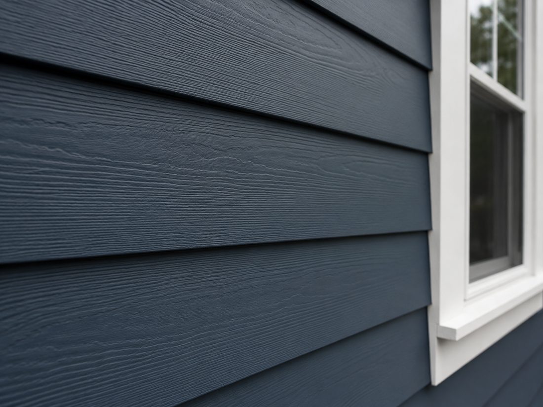 Freshly painted exterior siding and trim