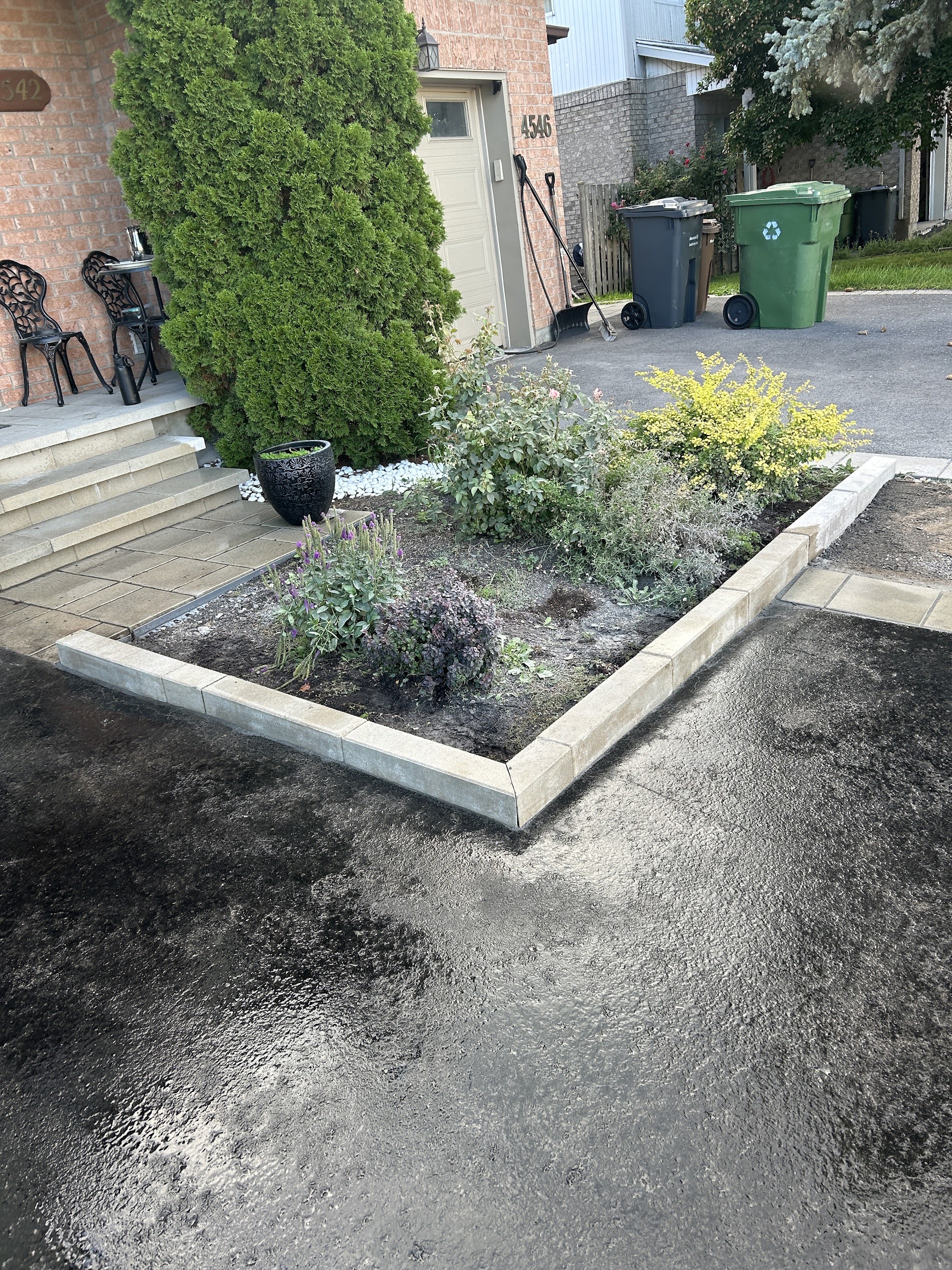 Garden wall with landscape design