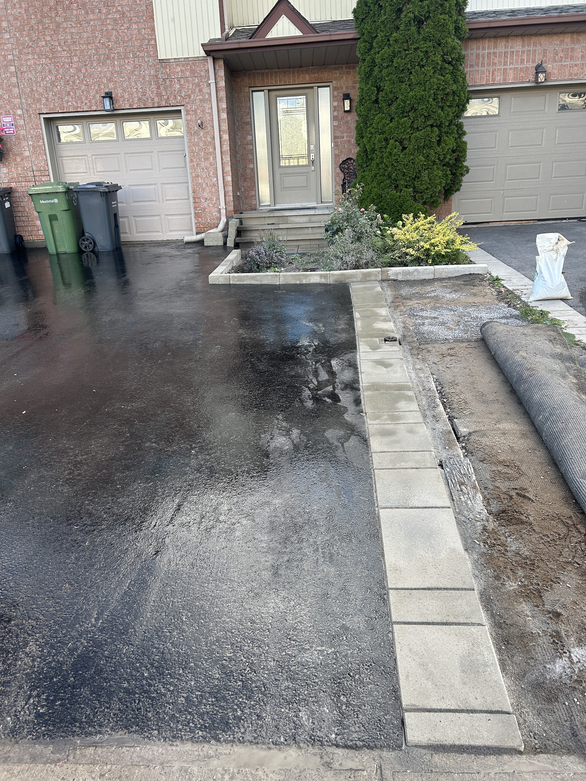 Paver walkway and driveway installation