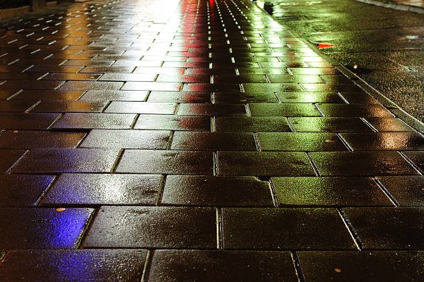 Sealed pavers with a glossy wet-look finish